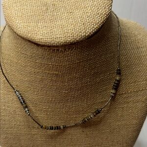 Boho Chic vintage Black and Brown Beaded Necklace